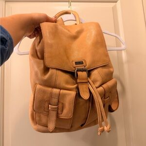 Tan Leather Backpack